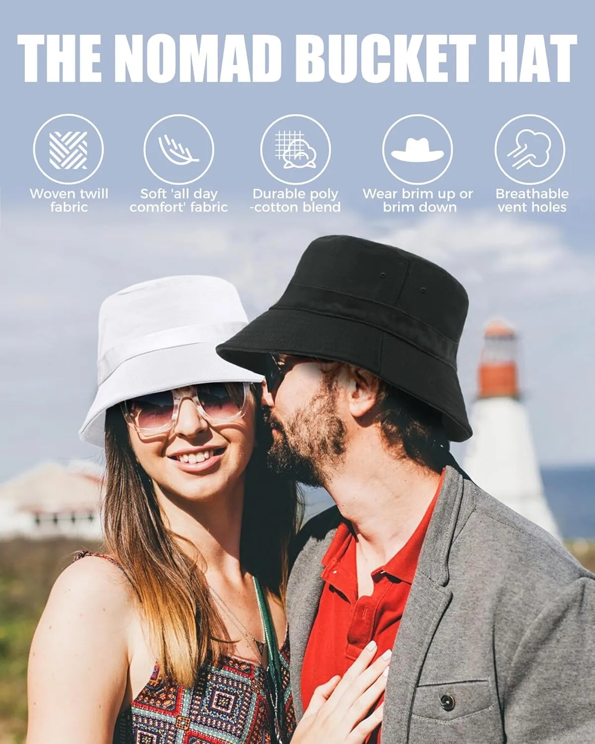 Unisex Bucket Hat for Women Men Cotton Summer Sun Beach Hat, Denim Packable Fisherman Caps for Casual, Trips, Sports