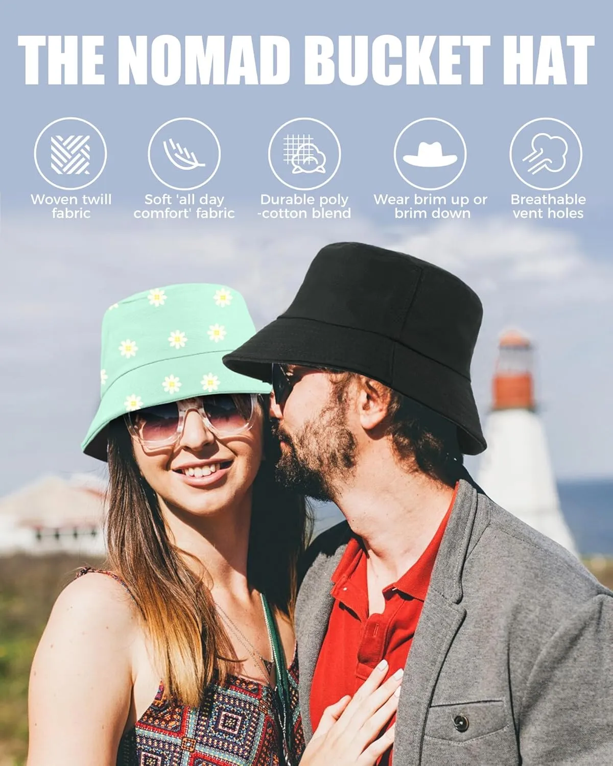 Unisex Bucket Hat for Women Men Cotton Summer Sun Beach Hat, Denim Packable Fisherman Caps for Casual, Trips, Sports