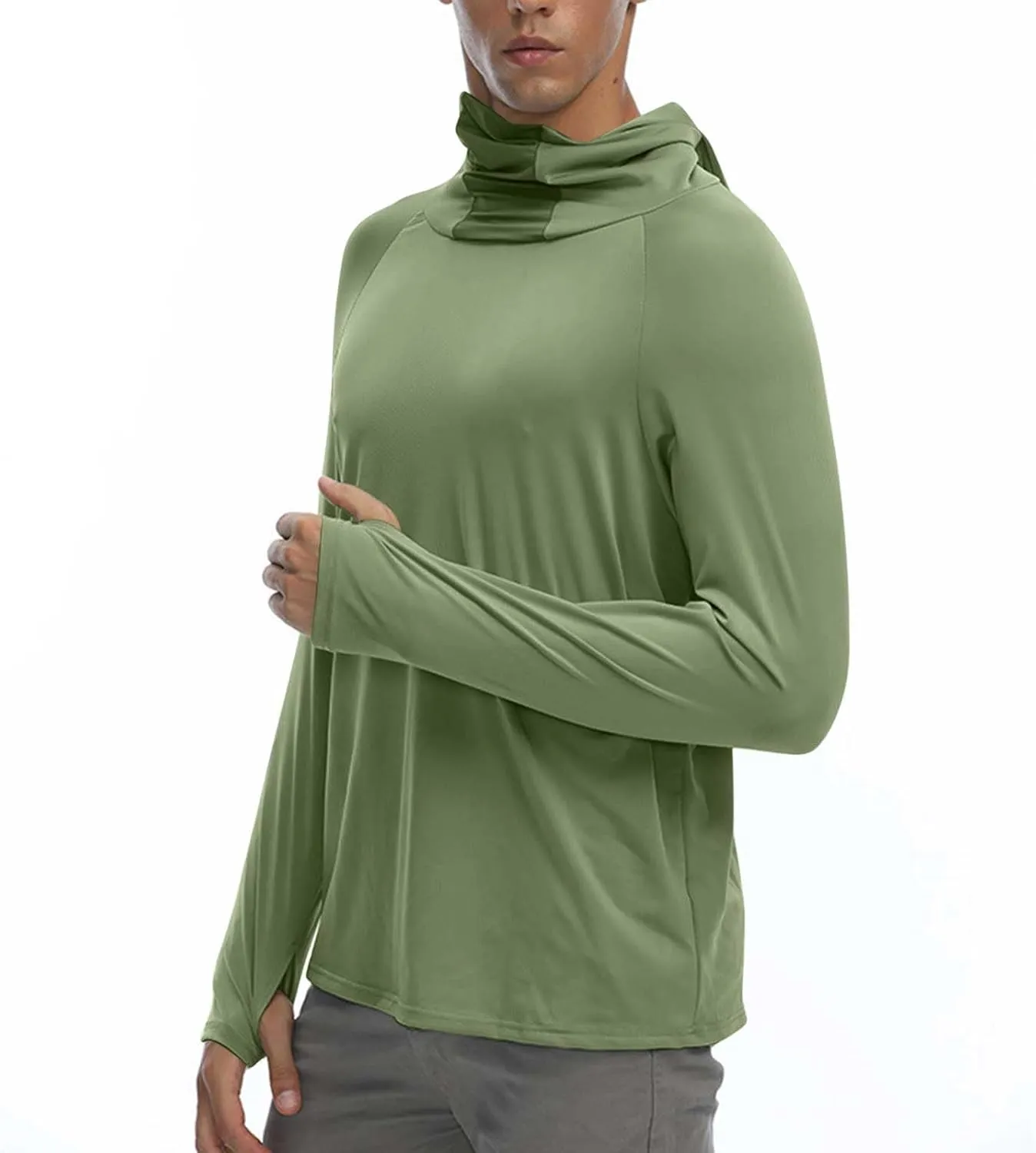 UNISEX Fashionable Long Sleeve Ice Silk Sunbreaker Suits Stylish Pure Color Face Mash Outfits Biking Commuting