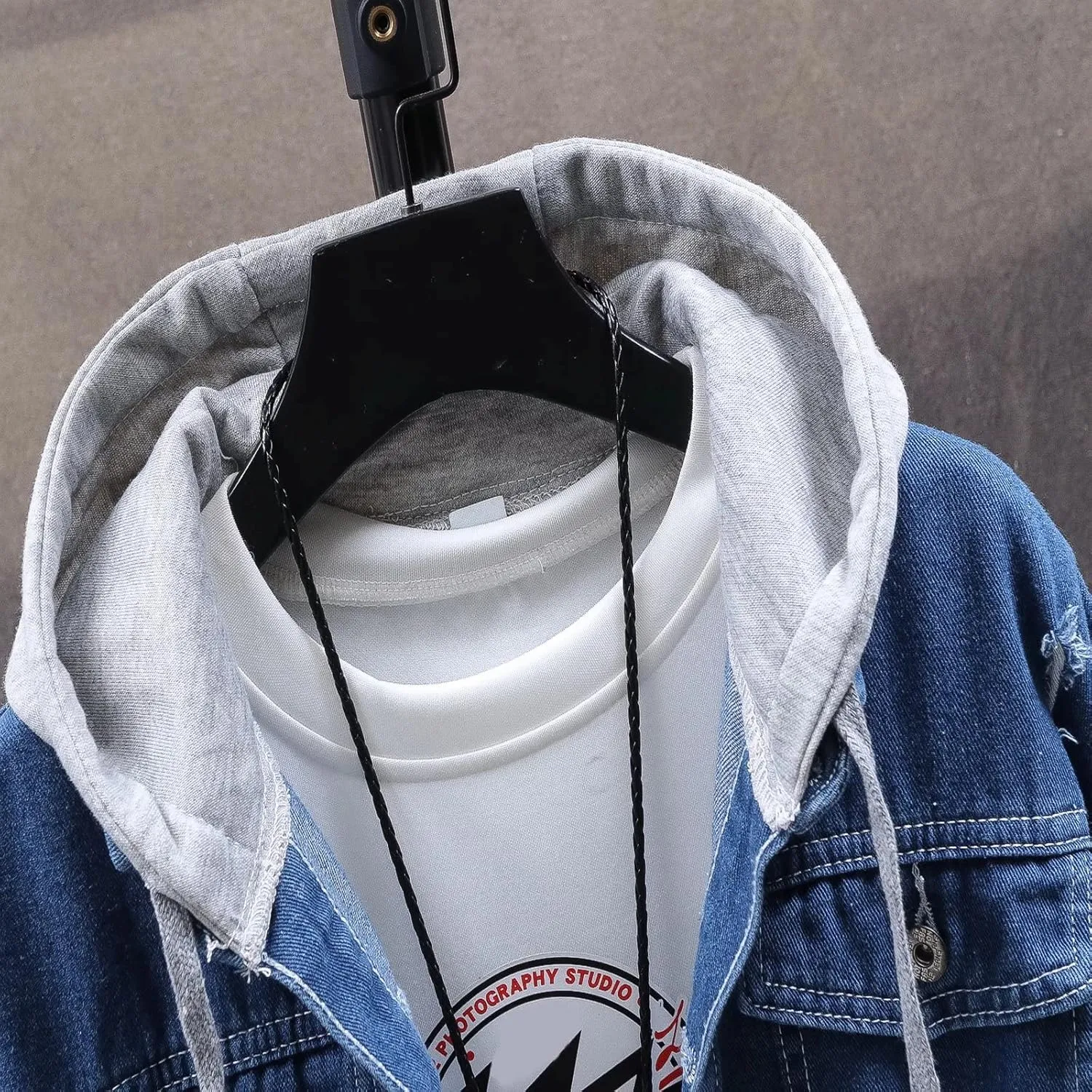 Unisex Personalized Hooded Denim Hoodie Tops Customized Gifts Add Your Own Design Outwear Custom Jeans Jackets Coat