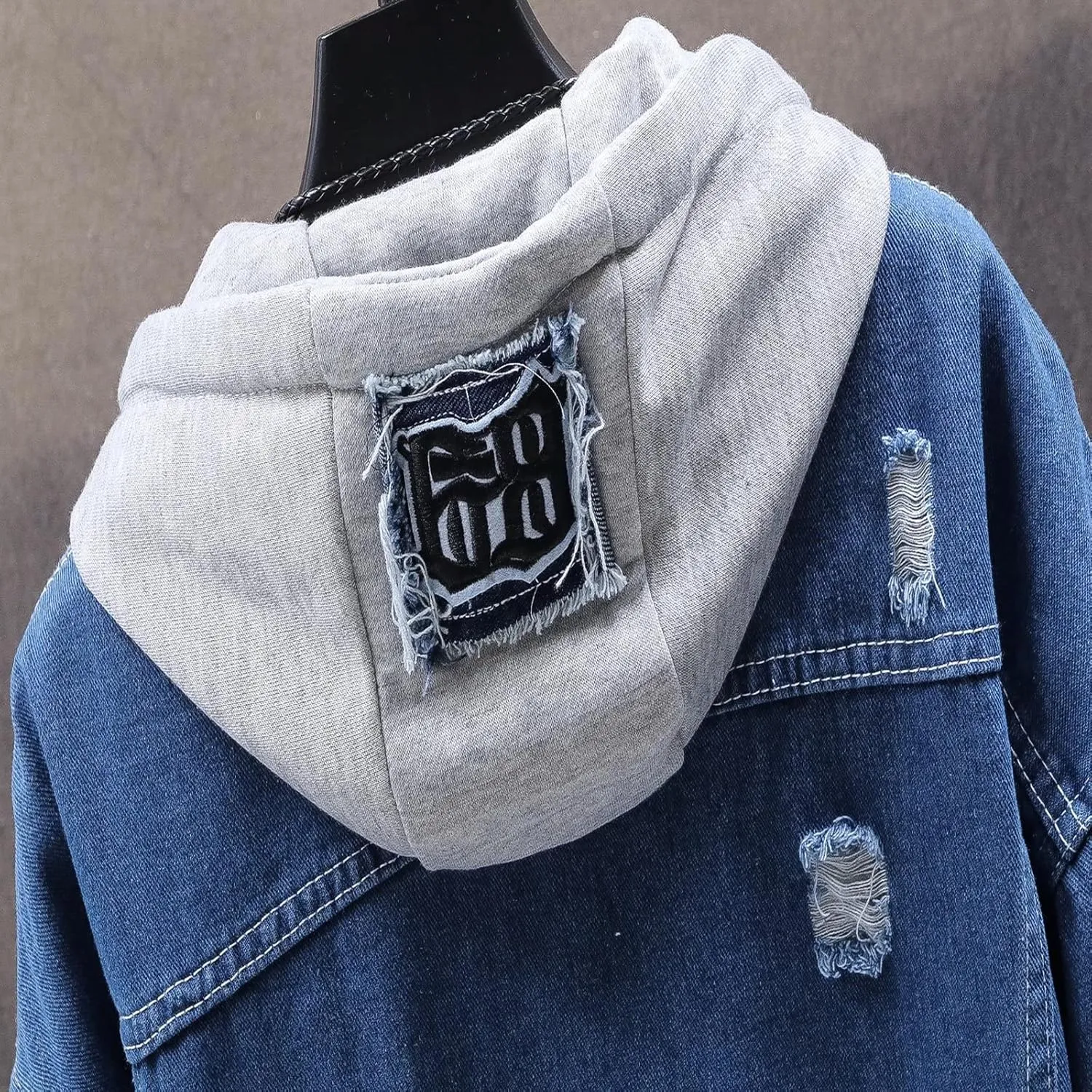 Unisex Personalized Hooded Denim Hoodie Tops Customized Gifts Add Your Own Design Outwear Custom Jeans Jackets Coat