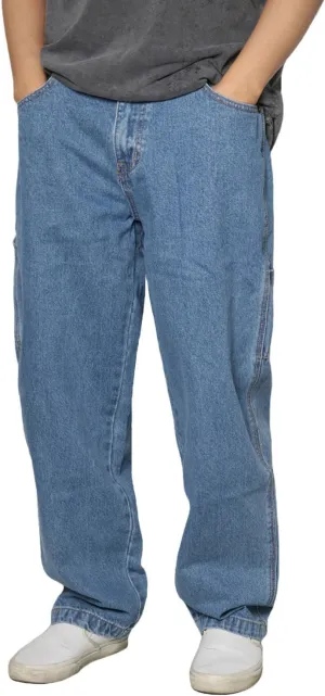 URBANJ Men's Baggy Jeans Loose Fit Wide Leg Denim Pants