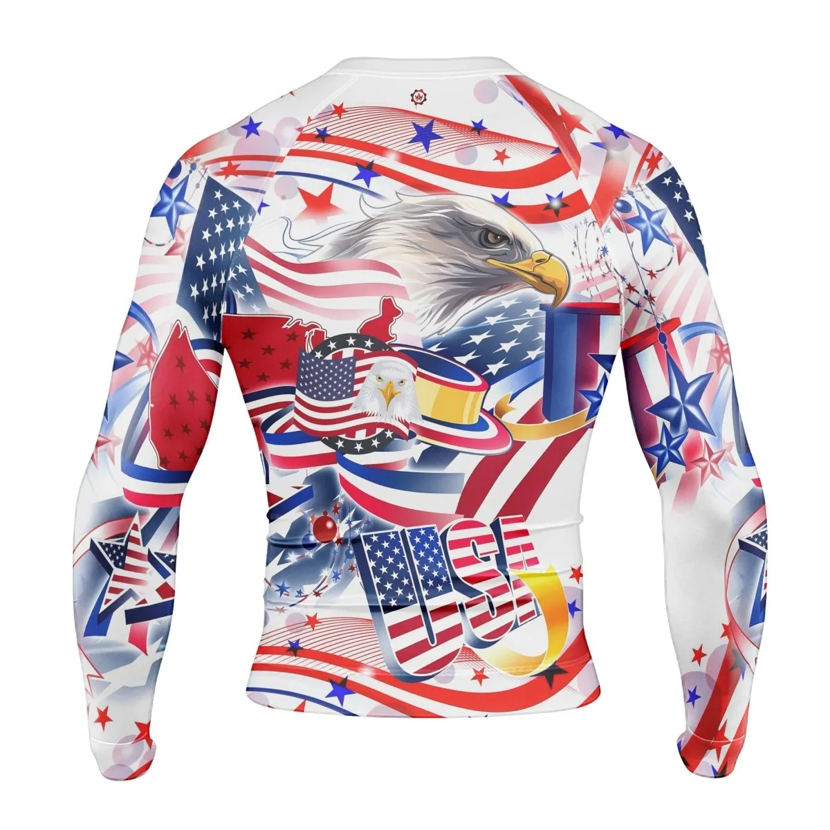 USA Independence Day Men's Long Sleeve Rash Guard