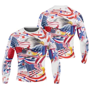 USA Independence Day Men's Long Sleeve Rash Guard