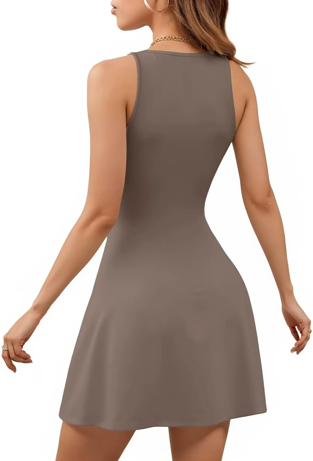 Valiamcep Womens Summer Sleeveless Beach Casual Dresses Crewneck Tank Dress Knit Sports Workout A Line Mini Dresses