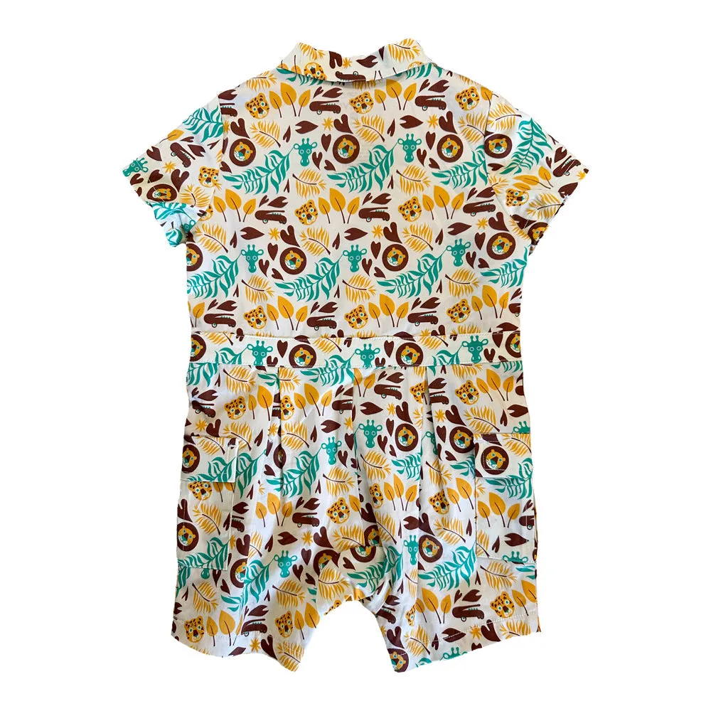 Vauva SS23 Safari - Baby Boys All Over Print Cotton Romper