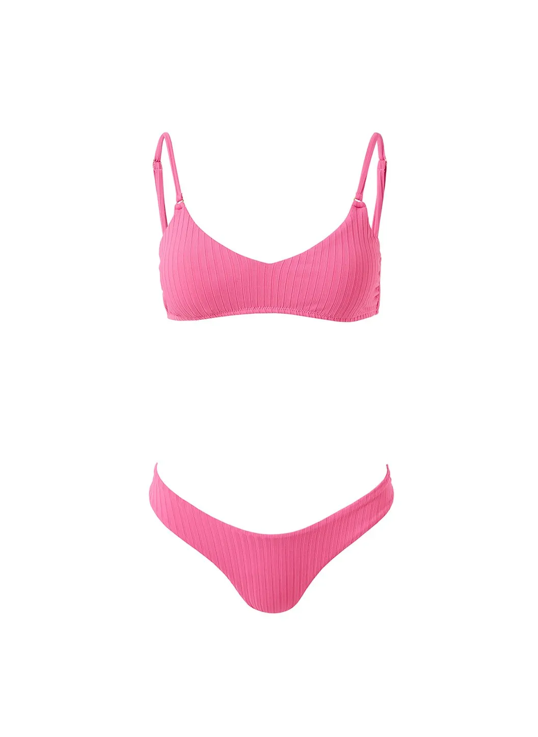 Vienna Hot Pink Ribbed Bikini Bottom