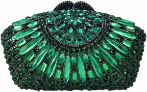 Vintage Women Crystal Evening Bags Sparkly Necklace Shape Rhinestone Handbag Clutch Wedding Party Shoulder Bag