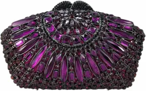 Vintage Women Crystal Evening Bags Sparkly Necklace Shape Rhinestone Handbag Clutch Wedding Party Shoulder Bag