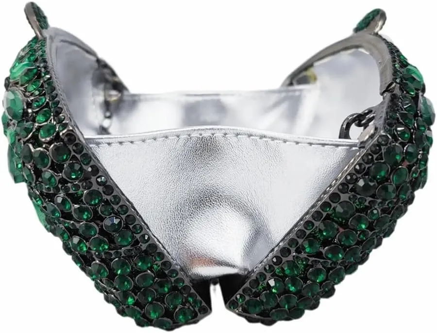 Vintage Women Crystal Evening Bags Sparkly Necklace Shape Rhinestone Handbag Clutch Wedding Party Shoulder Bag
