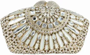 Vintage Women Crystal Evening Bags Sparkly Necklace Shape Rhinestone Handbag Clutch Wedding Party Shoulder Bag