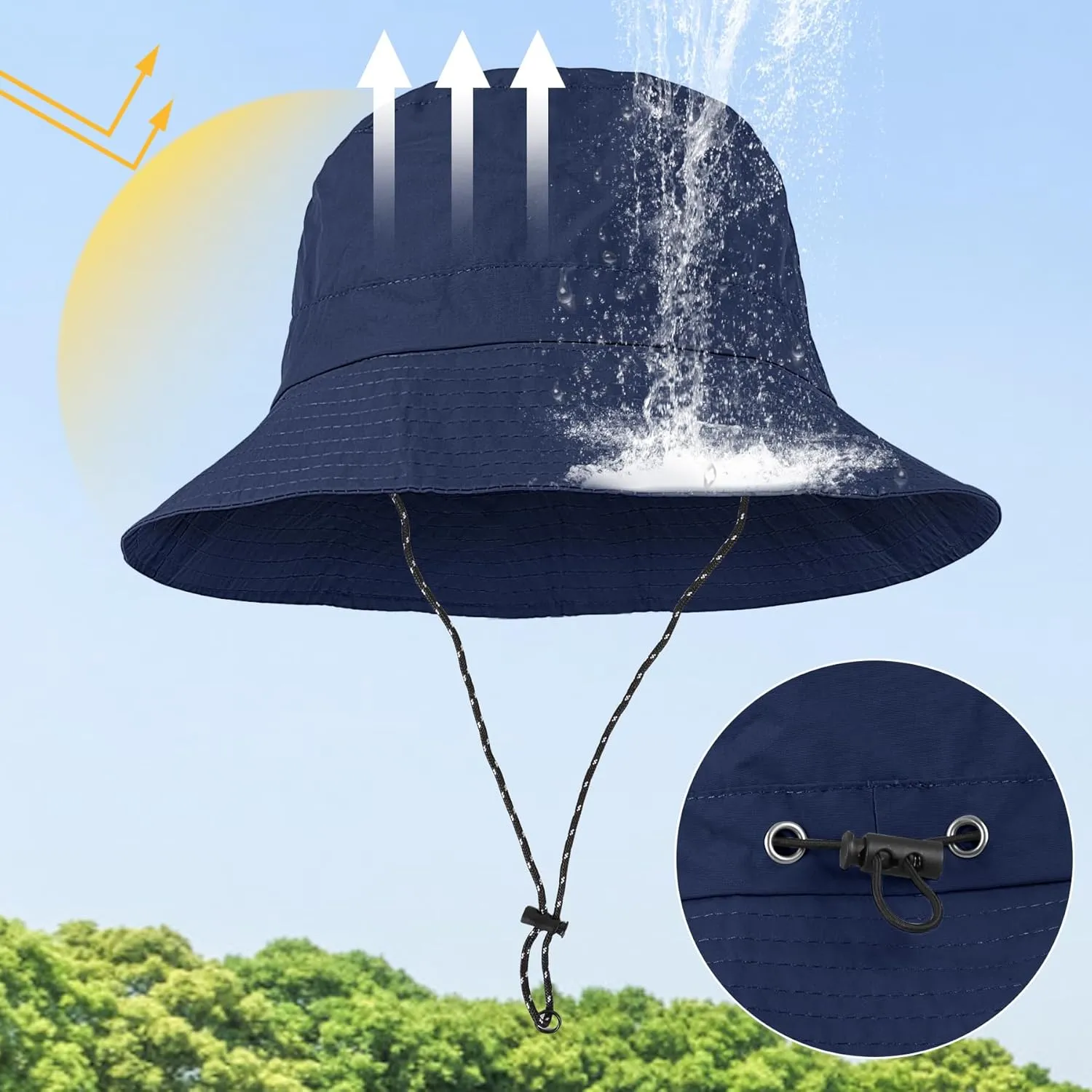 Waterproof Bucket Hat Women - UV Protection Rain Hats Ladies Packable Foldable Fishing Hat