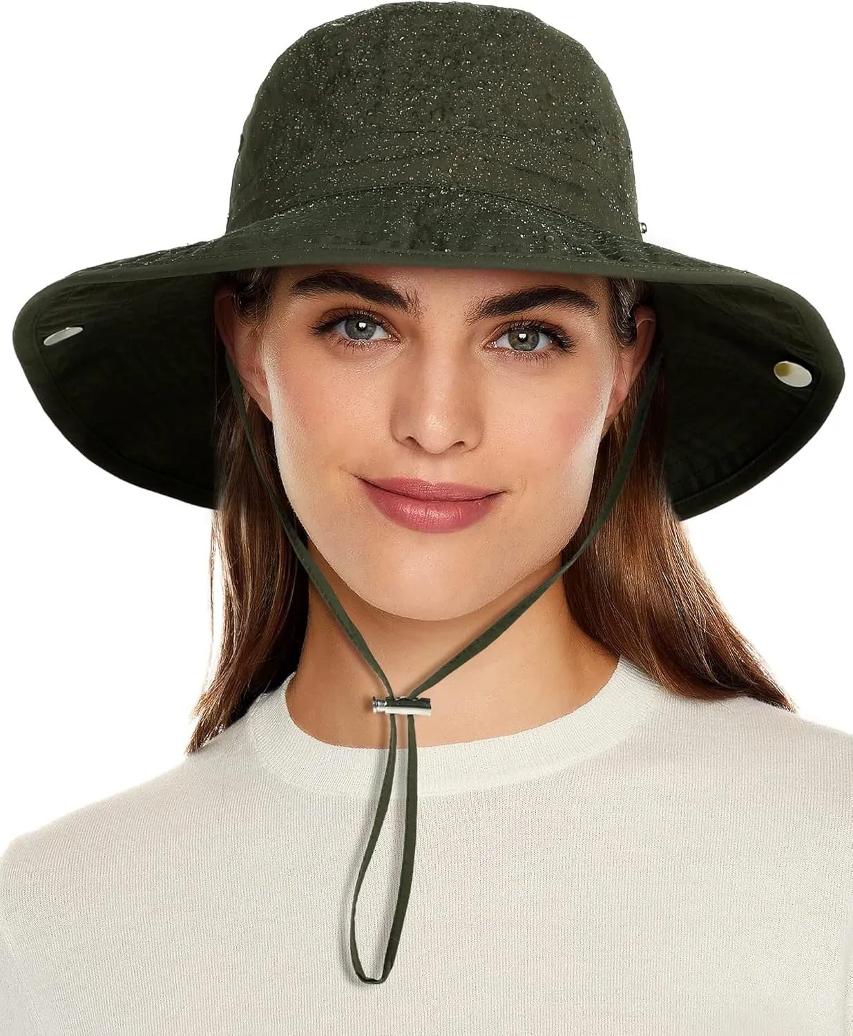 Waterproof Bucket Rain Hat for Women Wide Brim Summer UPF50  Cowboy Sun Hat Men Foldable Soft Floppy Beach Hat