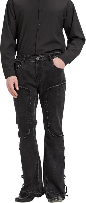 Wbestwind Men's Relaxed Stretch Vintage 60s 70s Bell Bottom Fit Comfort Flared Retro Leg Denim Jeans