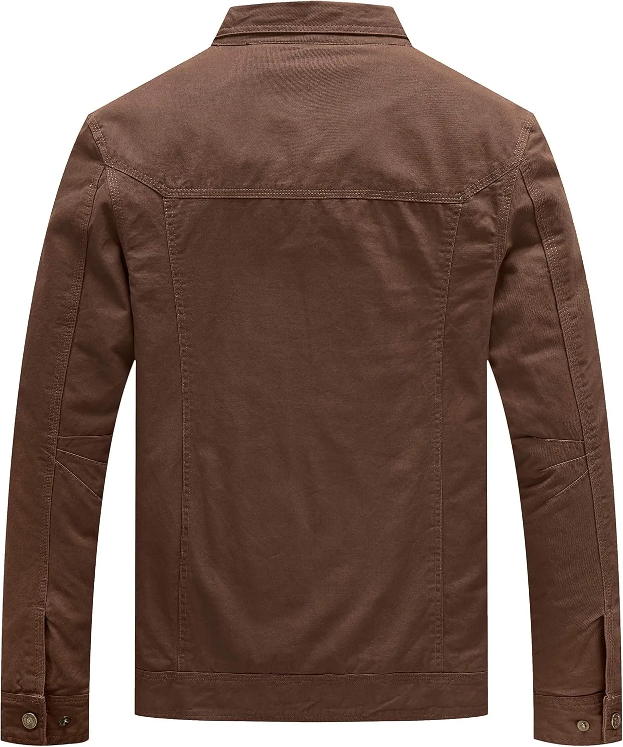 WenVen Men's Casual Canvas Cotton Jacket Lightweight Military Utility Jacket