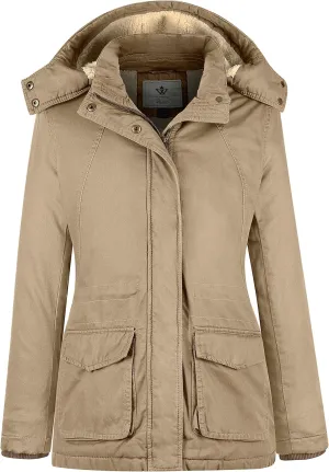 WenVen Women's Winter Warm Sherpa Lined Jacket Heavy Parka Coat with Hood