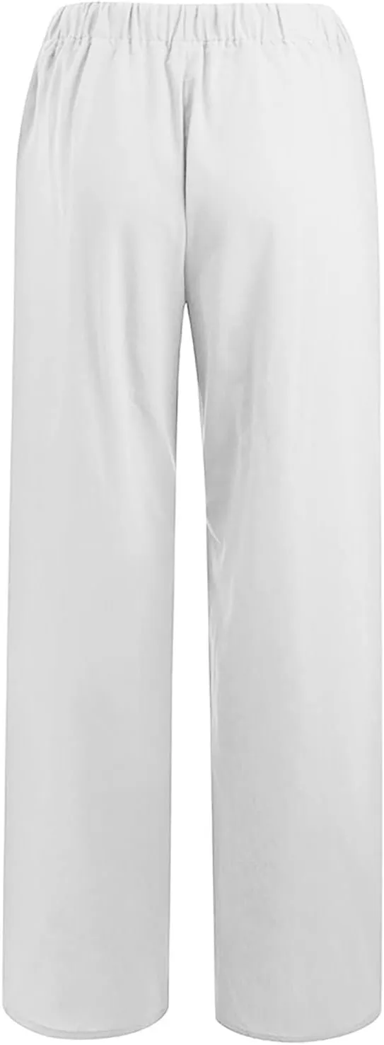 Wide Leg Pants For Women Women's Casual Solid Color Tether Loose Yoga Trousers Summer Linen Pants For Women