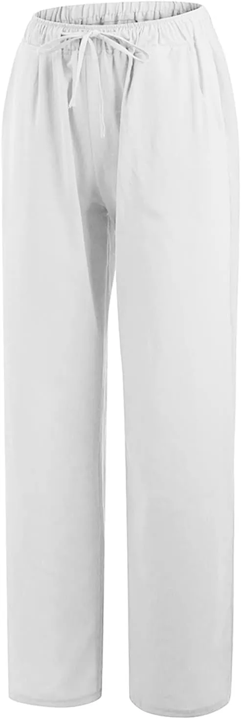 Wide Leg Pants For Women Women's Casual Solid Color Tether Loose Yoga Trousers Summer Linen Pants For Women