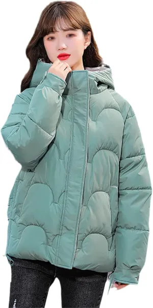 Winter Jacket Women Parkas Thick Outerwear Solid Hooded Winter Women Coat Short Female Slim Cotton Padded Tops