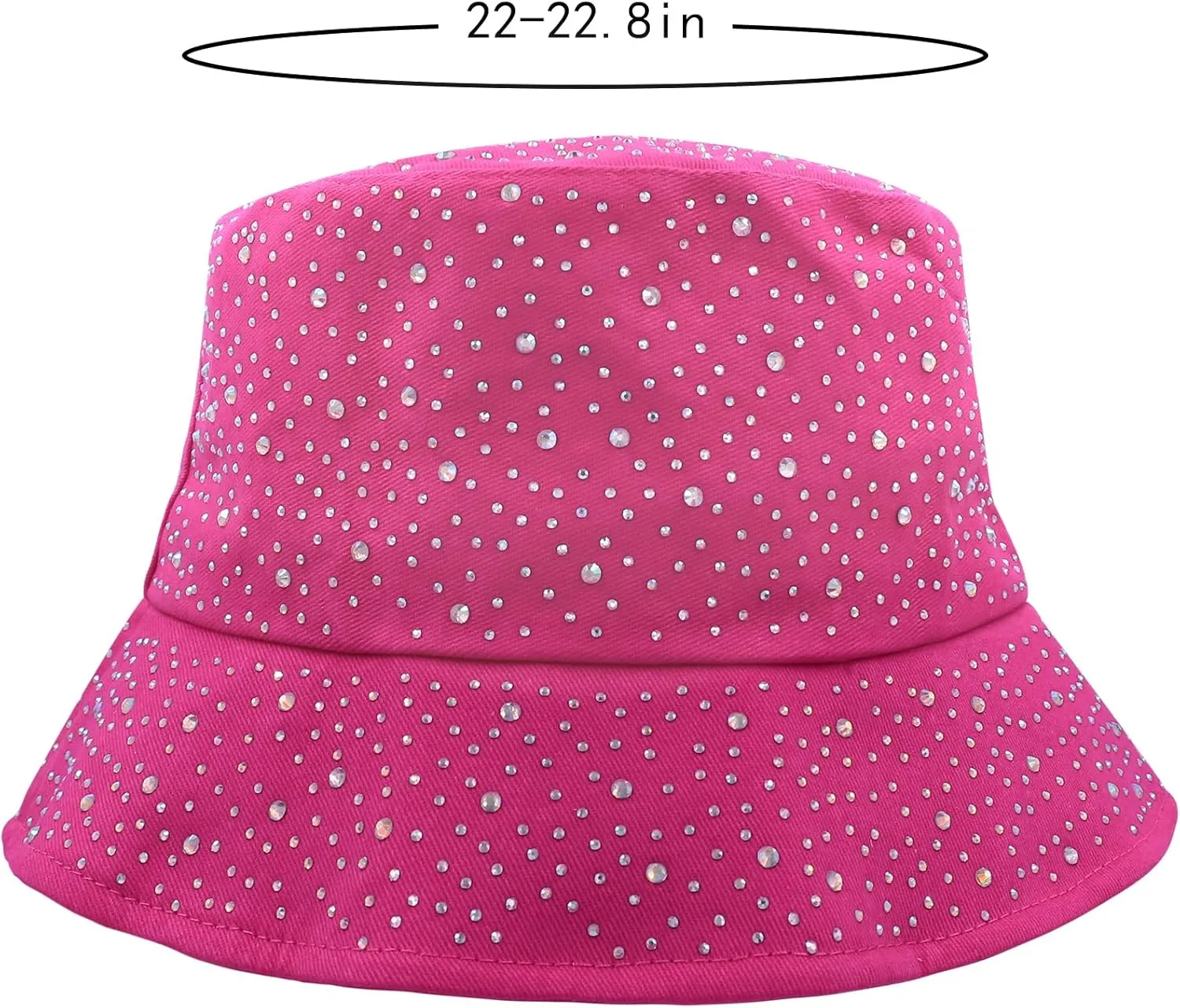 Women Bling Bucket Hat Studded Sparkle Shiny Crystal Bucket Sun Hat Packable Summer Outdoor Cap for Girls Teens Travel