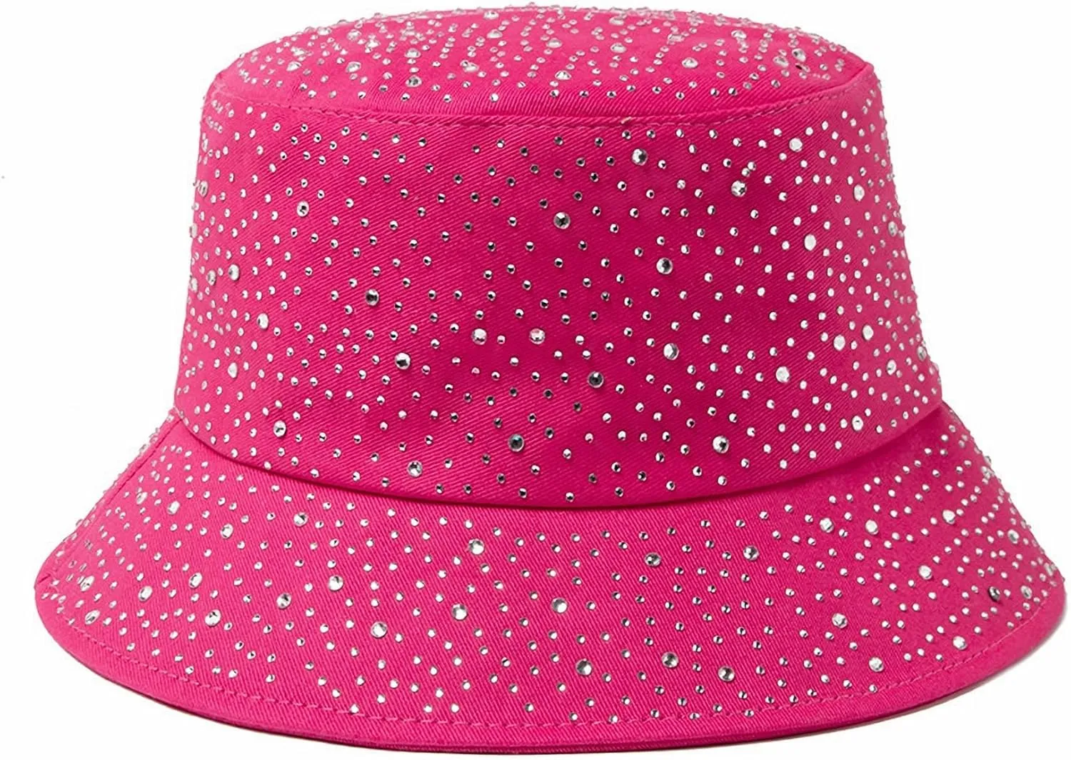 Women Bling Bucket Hat Studded Sparkle Shiny Crystal Bucket Sun Hat Packable Summer Outdoor Cap for Girls Teens Travel