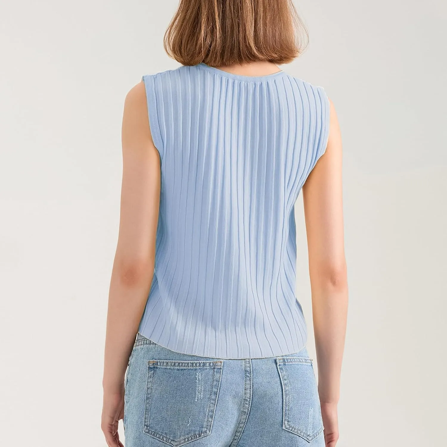 Women Button Up Vest Tank Top Ribbed Knit Sleeveless Slim Fit Shirt Summer Y2k Dressy Going Out Tops