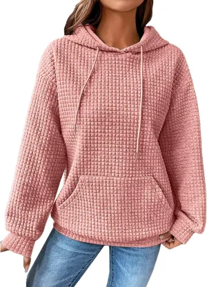 Women Half Zip Sweatshirts Loose Fall Clothes Hoodie Man Woman Drawstring Hoodies Tops Stylish Perfect Pink