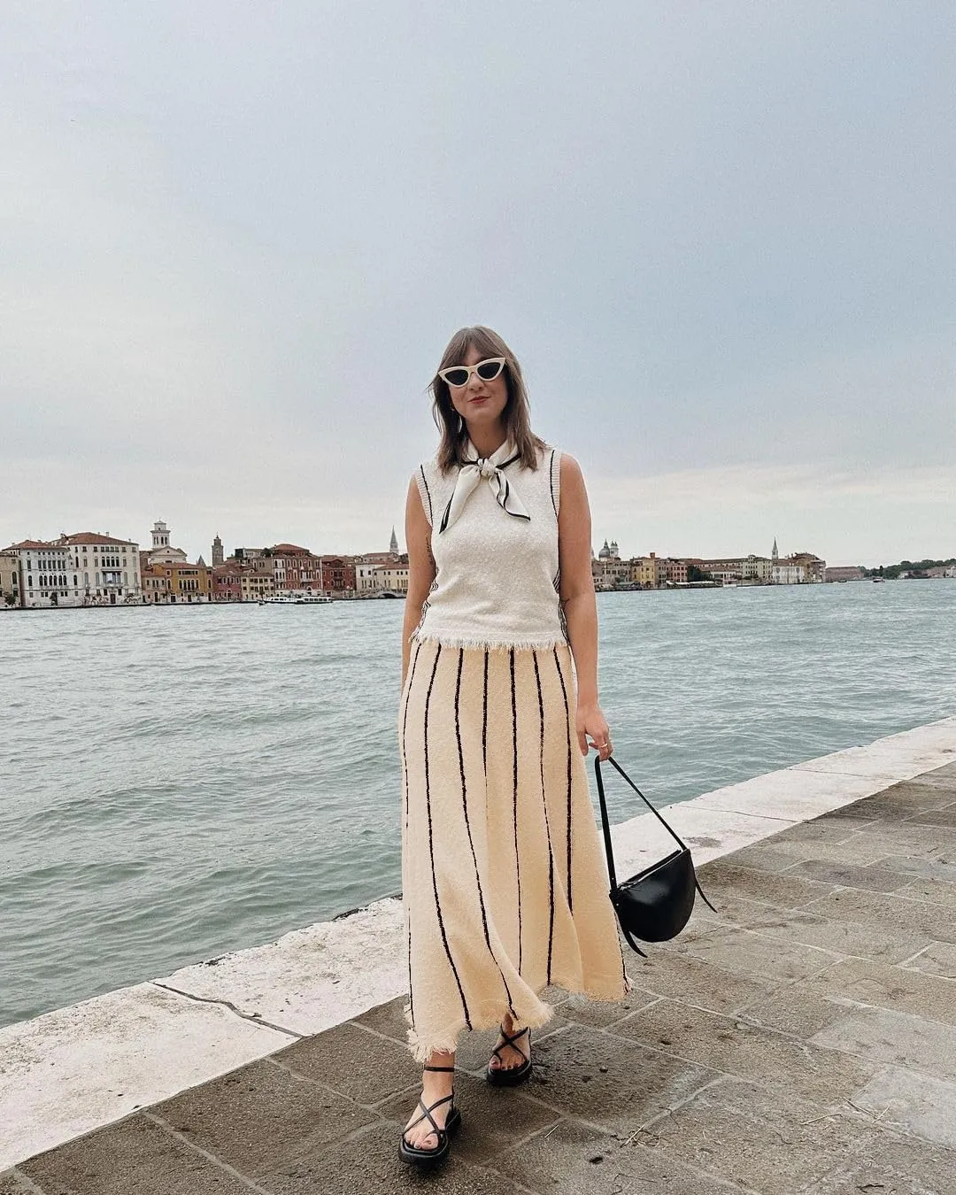 Women Long Skirt Knit Stripe Tassels High Waist Maxi Skirt Loose Skirt Business Vacation Outfits for Women