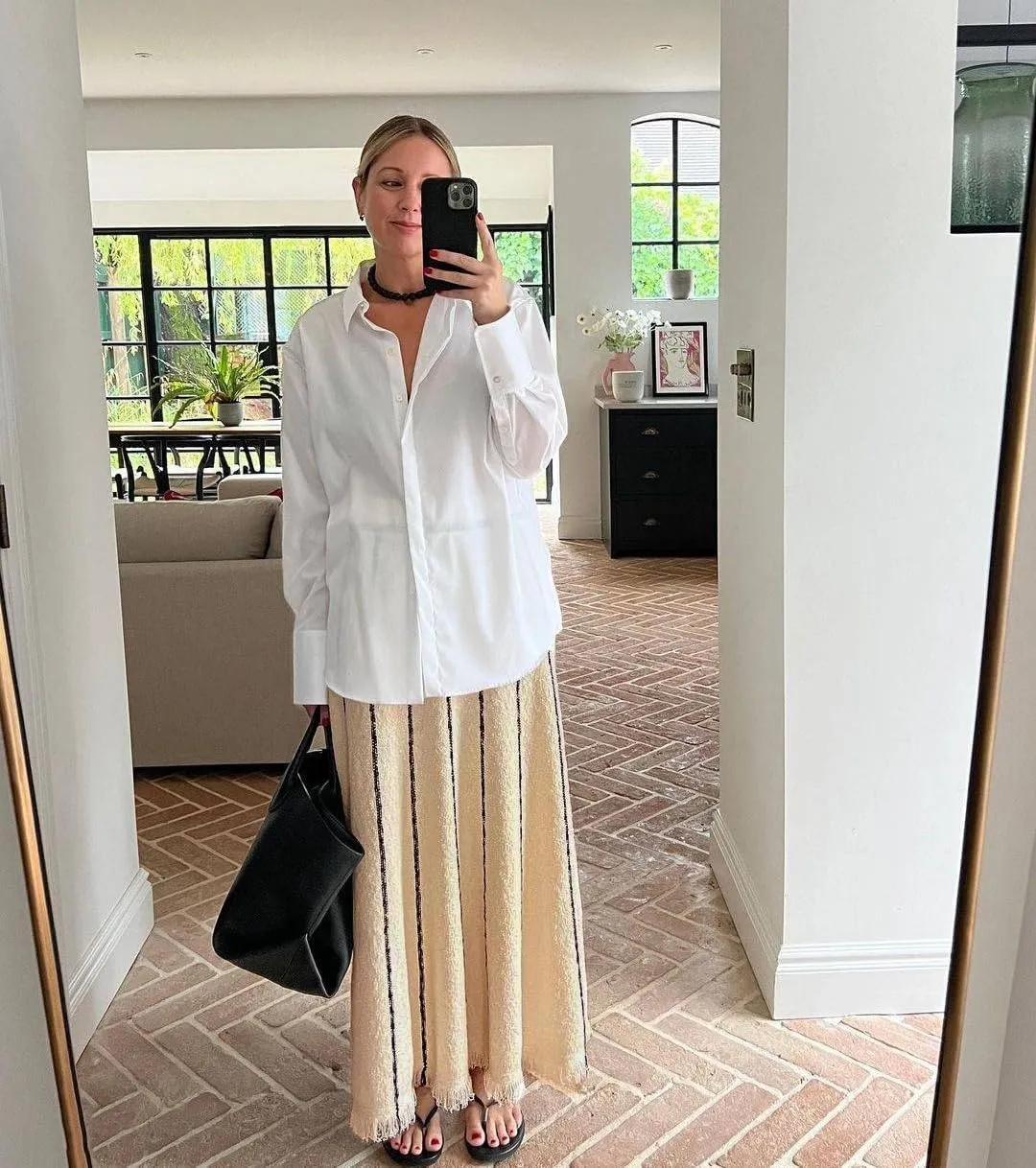 Women Long Skirt Knit Stripe Tassels High Waist Maxi Skirt Loose Skirt Business Vacation Outfits for Women
