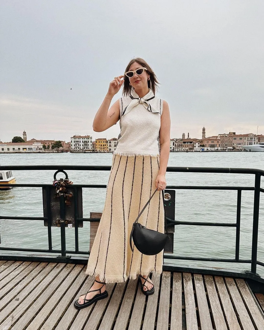 Women Long Skirt Knit Stripe Tassels High Waist Maxi Skirt Loose Skirt Business Vacation Outfits for Women