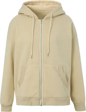 Women Oversized Zip Up Hoodies Sweatshirts Clothes Teen Girl Casual Drawstring Jackets with Pockets