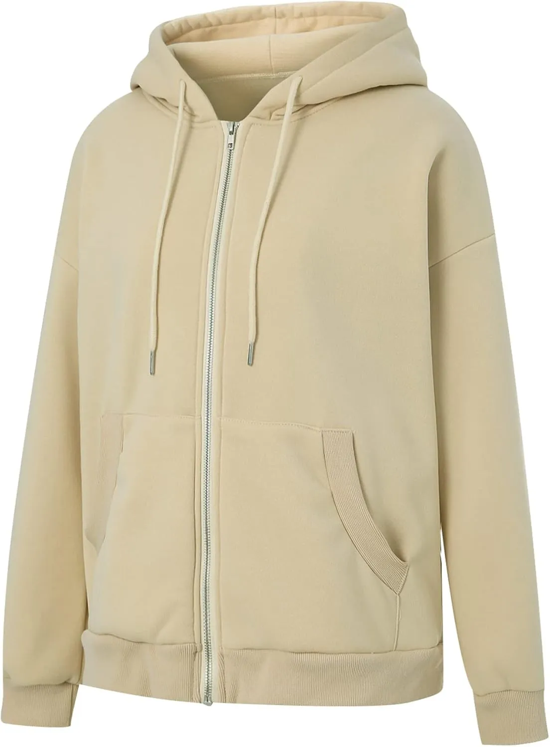 Women Oversized Zip Up Hoodies Sweatshirts Clothes Teen Girl Casual Drawstring Jackets with Pockets