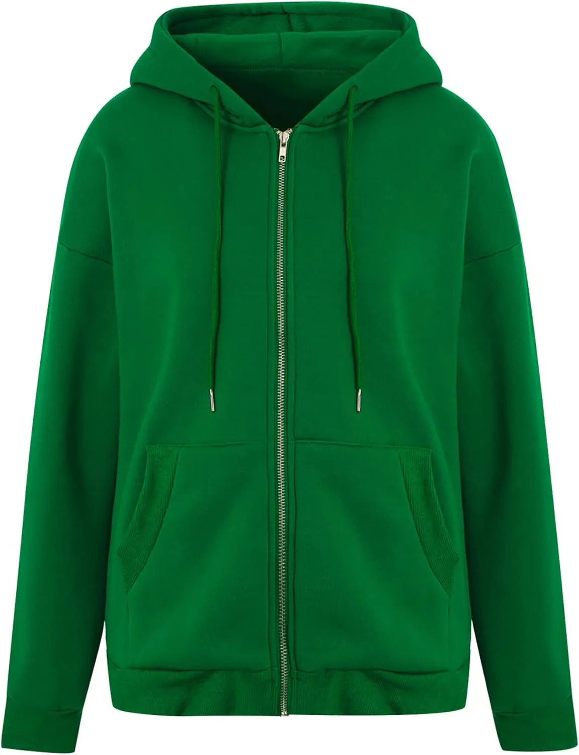 Women Oversized Zip Up Hoodies Sweatshirts Clothes Teen Girl Casual Drawstring Jackets with Pockets
