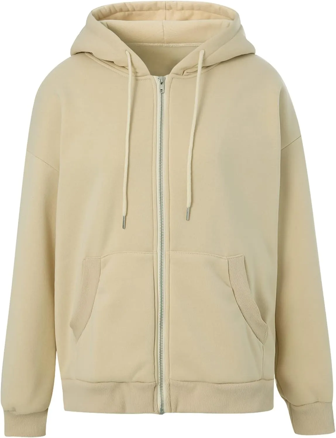 Women Oversized Zip Up Hoodies Sweatshirts Clothes Teen Girl Casual Drawstring Jackets with Pockets