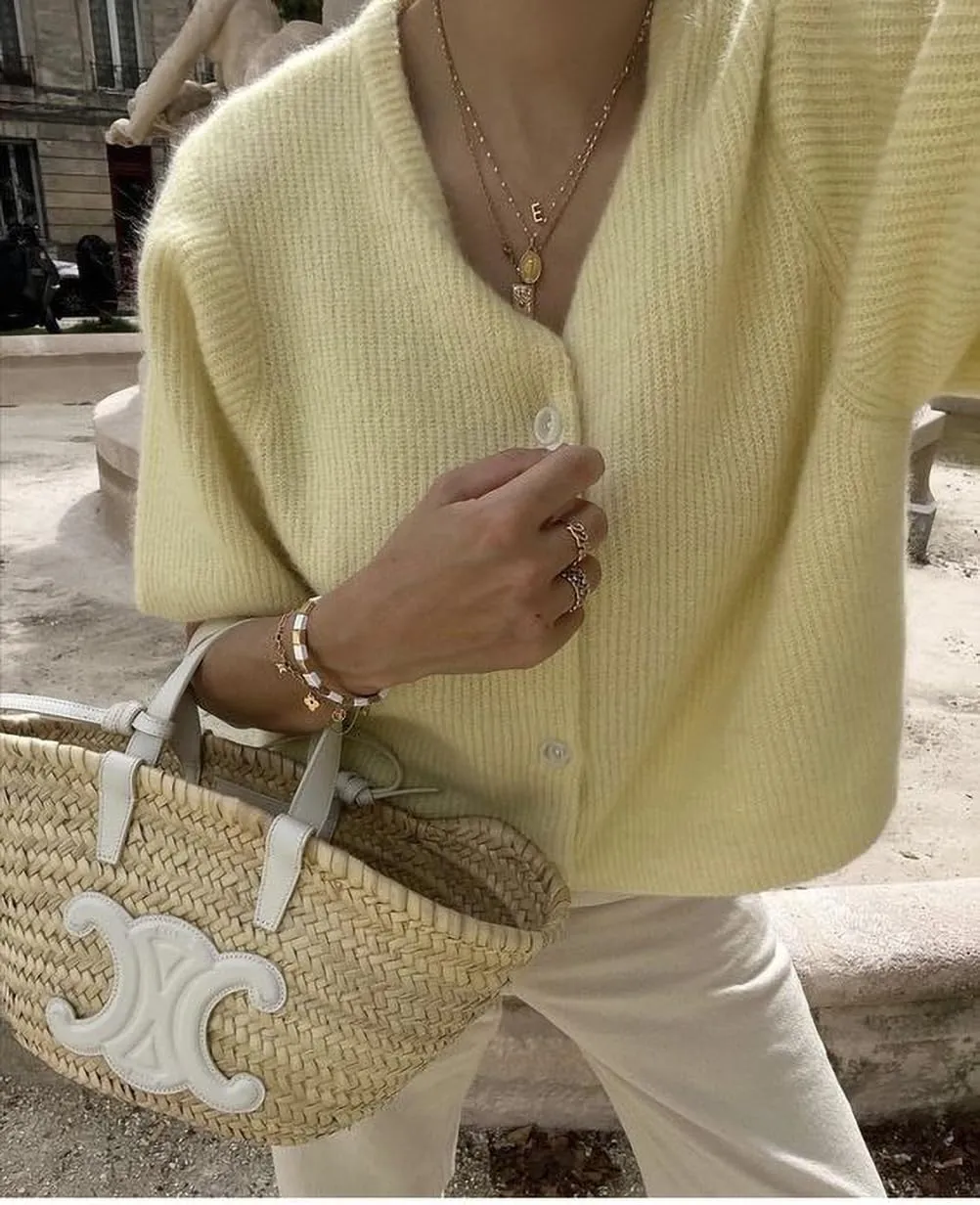 Women Short Sleeve Button Down Cropped Cardigan Sweater T-Shirts Y2k Girls Knit Pullover Crop Tops Fall Clothes