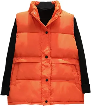 Women Sleeveless Vest Winter Korean Warm Down Cotton Padded Jacket Coat Parkas Waistcoat Veste