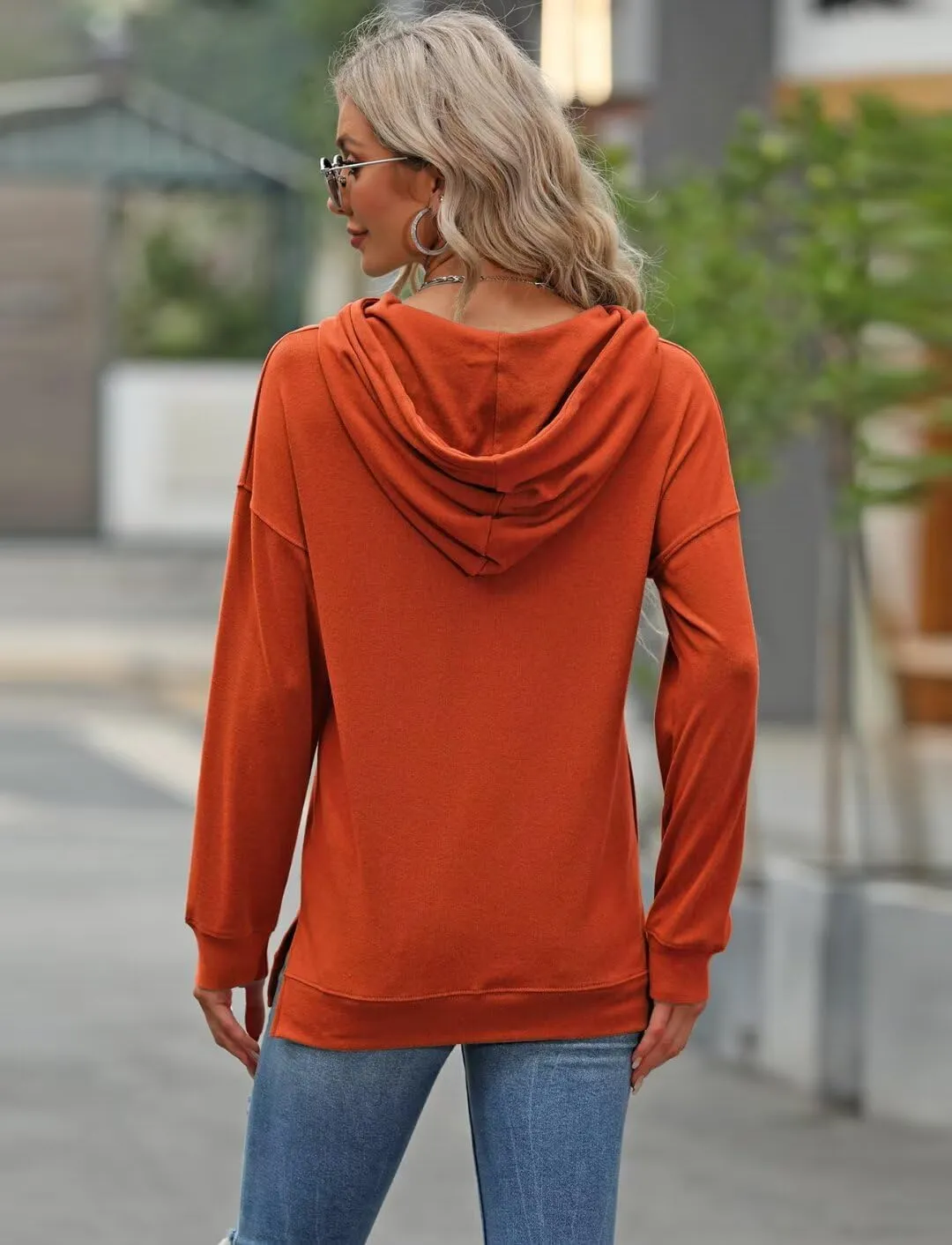 Women Sunflower Graphic Hoodies Long Sleeve Pullover Drawstring Sweatshirt Loose Fit Tunic Tops