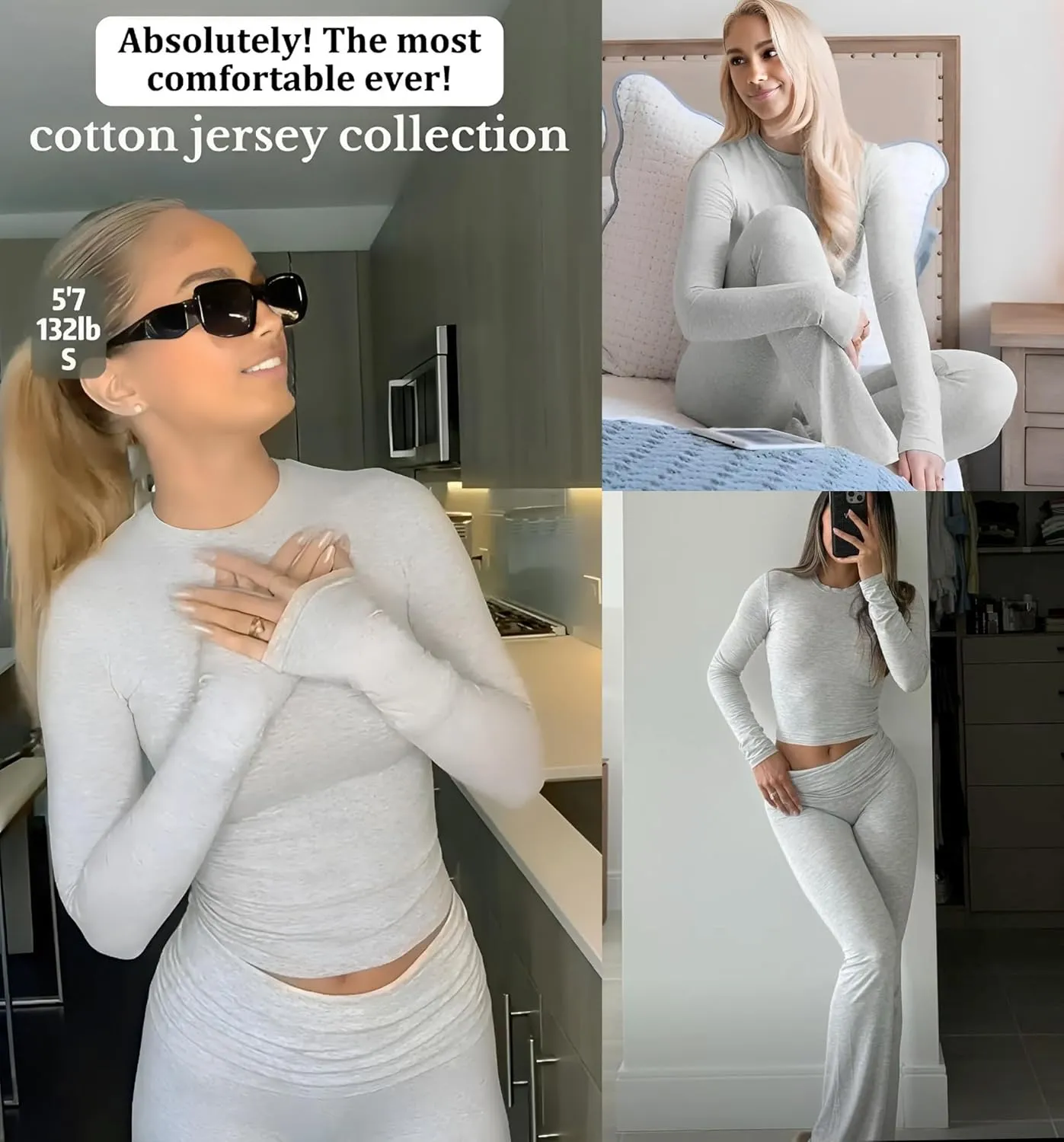 Women's 2 Piece Casual Pajama Set-Slim Fit Long Sleeve Top Low Rise Bell Bottoms-Versatile Yoga Loungewear