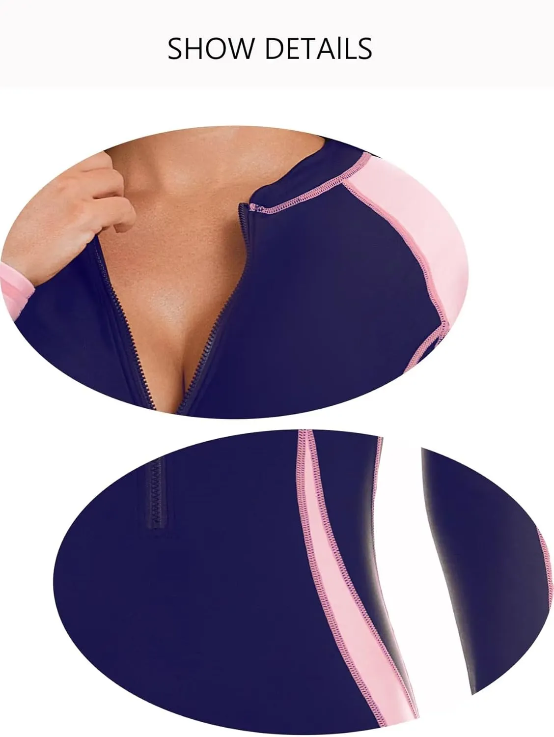 Womens Boyleg One Piece Rashguard Padded Swimsuit UPF 50 Front Zip Surf Wetsuit