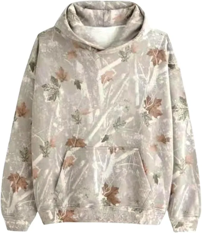 Womens Camo Hoodies Sweatshirts Long Sleeve Pullover Fleece Oversized Sweaters Casual Loose Tops with Pocket