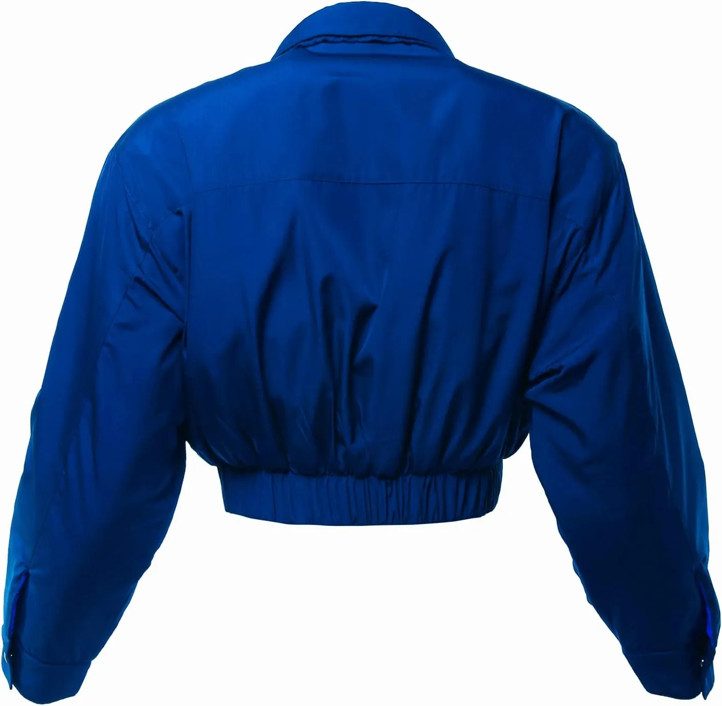 Women's Cropped Front Two Pocket Snap Quilted Padding Bomber Jacket