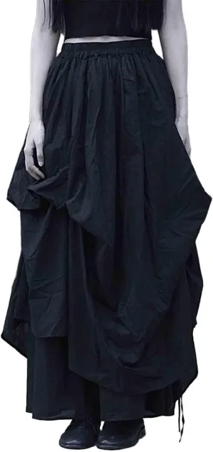 Women's Dark and Cool Style Large Swing Half Skirt Casual Versatile Long Skirt Irregular Hem Design Feeling Skirt