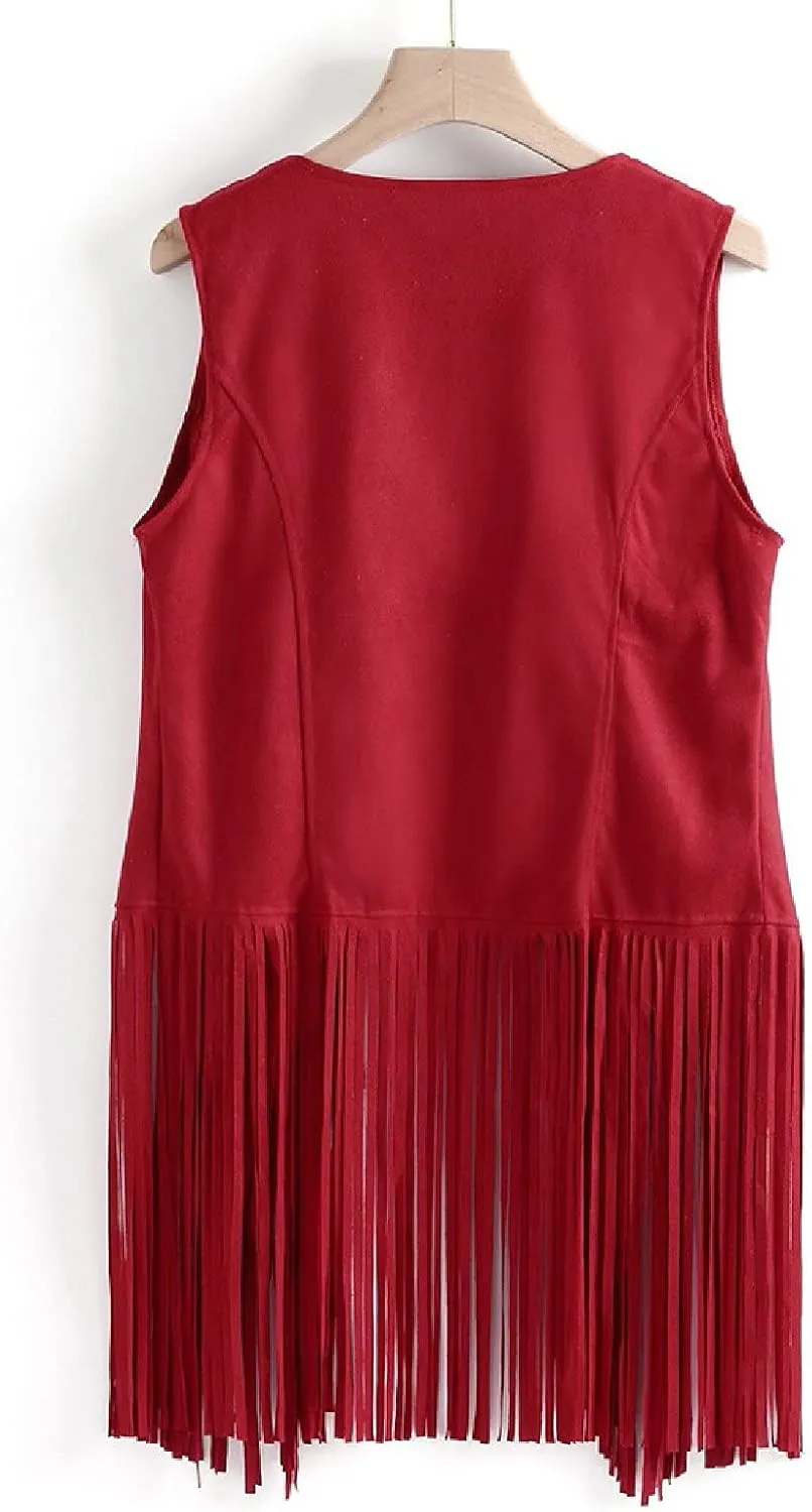Womens Fringe Jacket Vest Western 70s Outfits Vintage Tassel Sleeveless Cardigans Hippie Clothes Cowgirl Tops Shirts