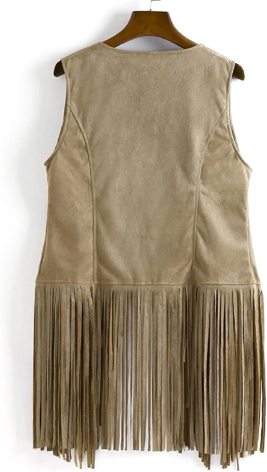 Womens Fringe Jacket Vest Western 70s Outfits Vintage Tassel Sleeveless Cardigans Hippie Clothes Cowgirl Tops Shirts
