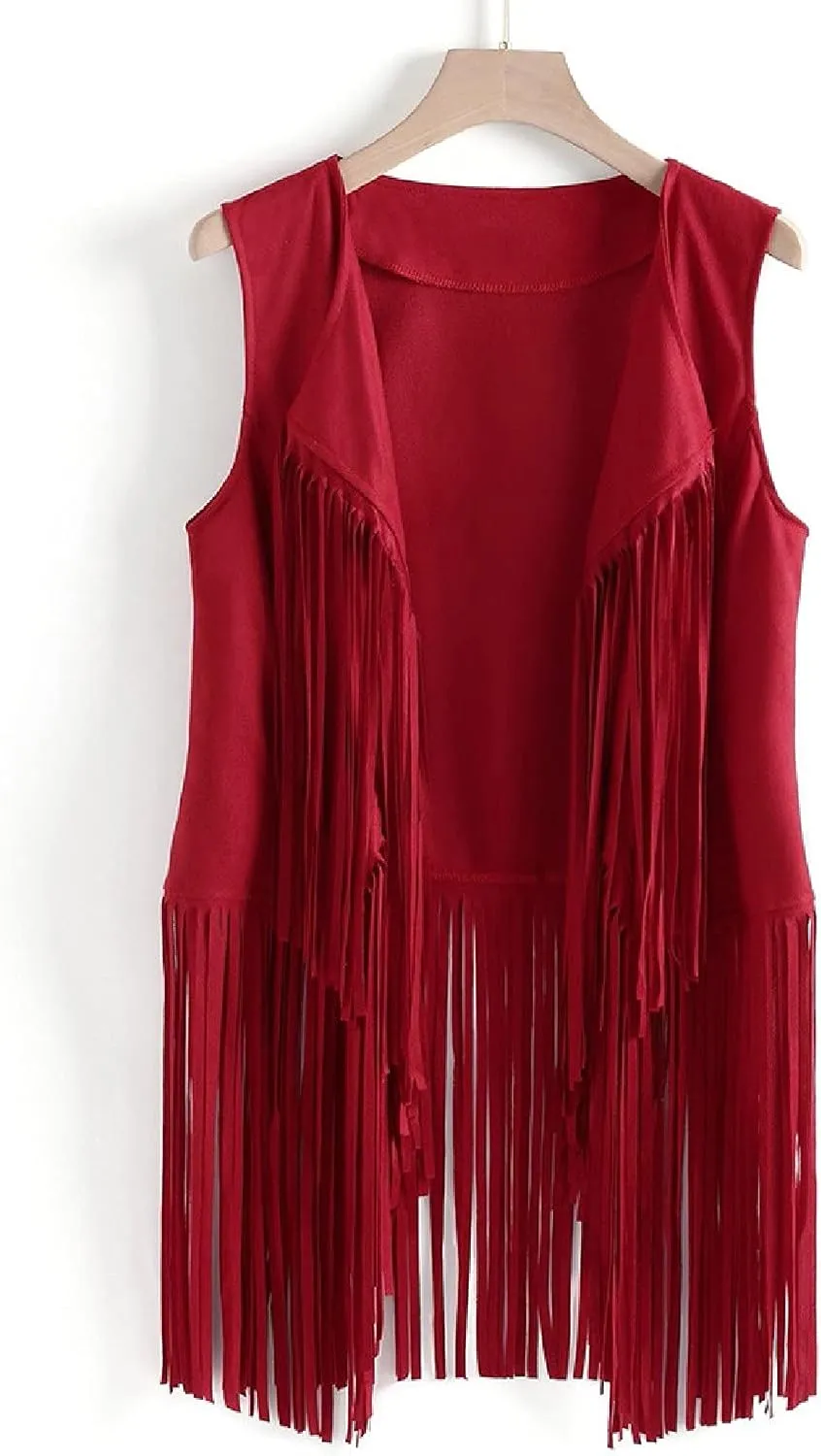 Womens Fringe Jacket Vest Western 70s Outfits Vintage Tassel Sleeveless Cardigans Hippie Clothes Cowgirl Tops Shirts
