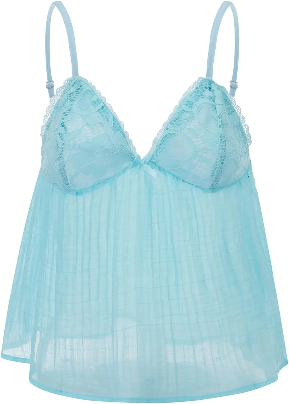 Women's Pleated Camisole Y2k Mini Tank Bowknot Front Sleeveless Spaghetti Strap V-Neck Lace Vest Cropped Tops