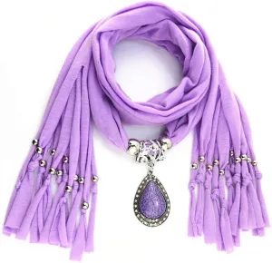 Women's Scarf Waterdrop Pendant Necklace Jewelry Printing Polyester Shawl Scarves(sc0016)