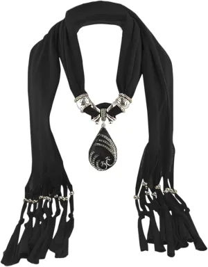 Womens Scarf Waterdrop Pendant Necklace Pendant Jewelry Polyester Shawl Scarves Ladies Soft Winter Infinity Scarves