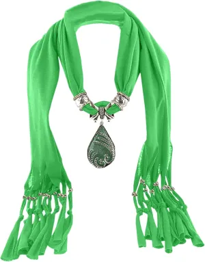 Womens Scarf Waterdrop Pendant Necklace Pendant Jewelry Polyester Shawl Scarves Ladies Soft Winter Infinity Scarves