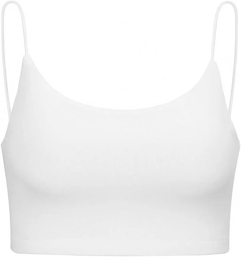 Women's Sexy Spaghetti Strap Camisole Tank Tops Y2k Tube Slim Fitted Yoga Basic Cami Crop Top